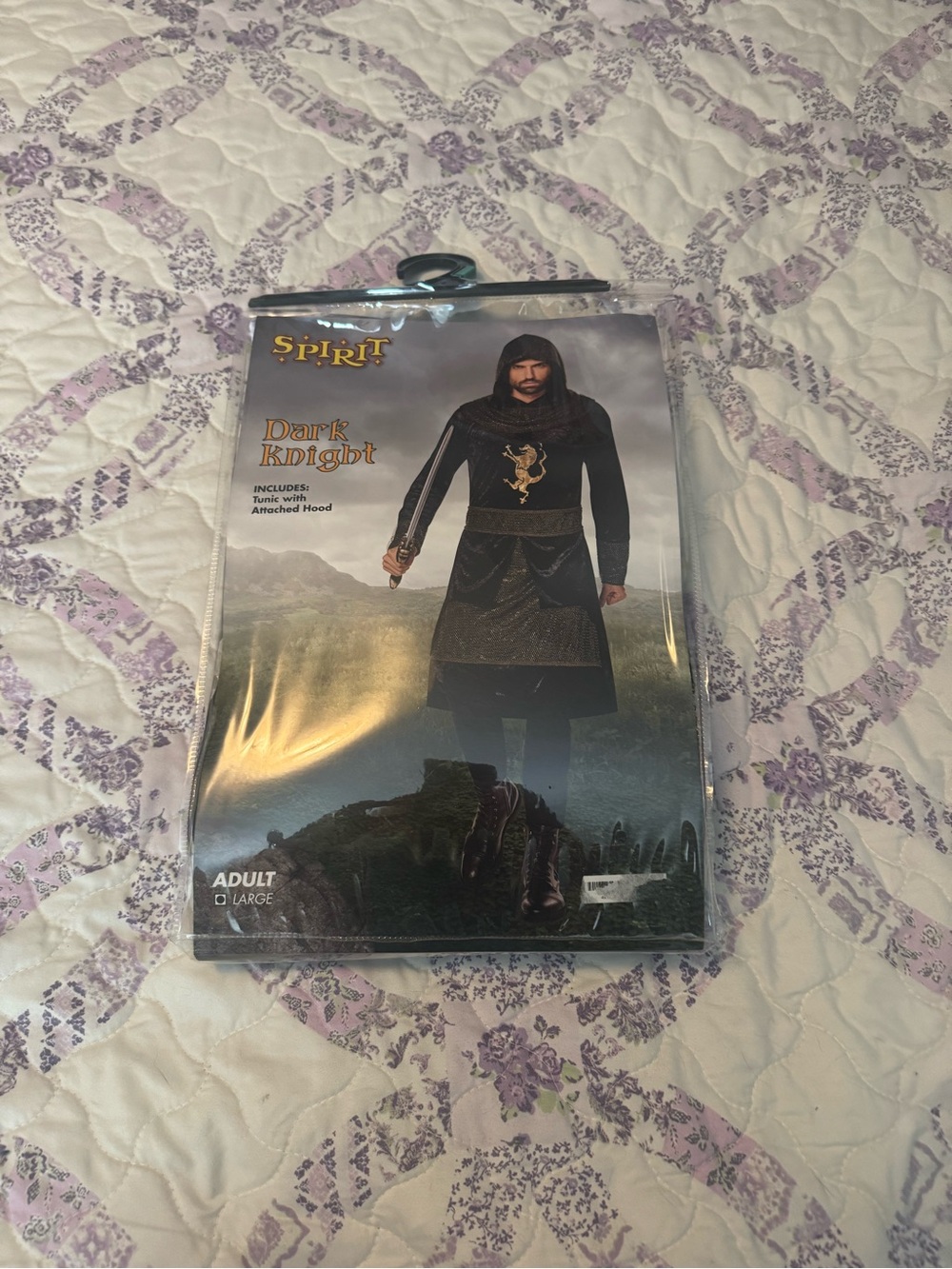 Spirit Dark Knight Costume in Black with Gold Emblem